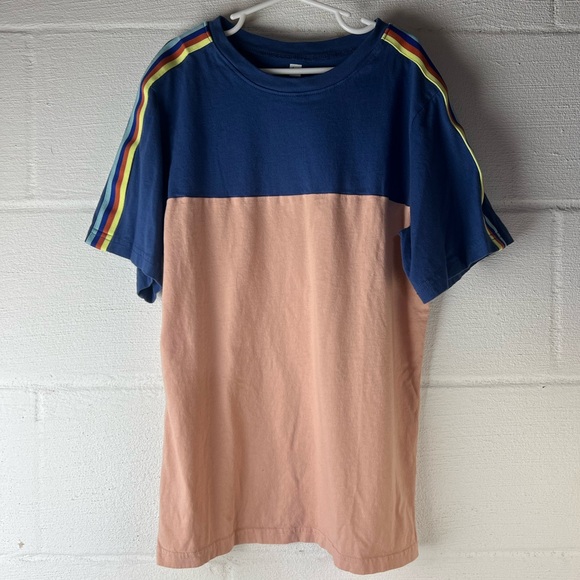 Tea Collection Rainbow Striped Shoulder Tshirt, 14 - Picture 1 of 6